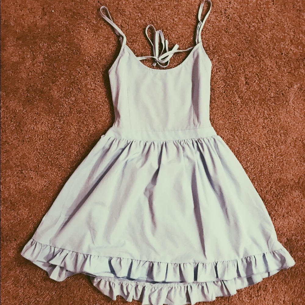 Blue flowy backless dress